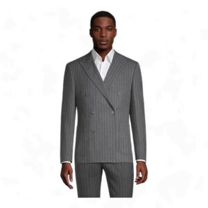 CMT Lab [38S] Slim-Fit  4-Way Stretch Double-Breasted Suit Jacket